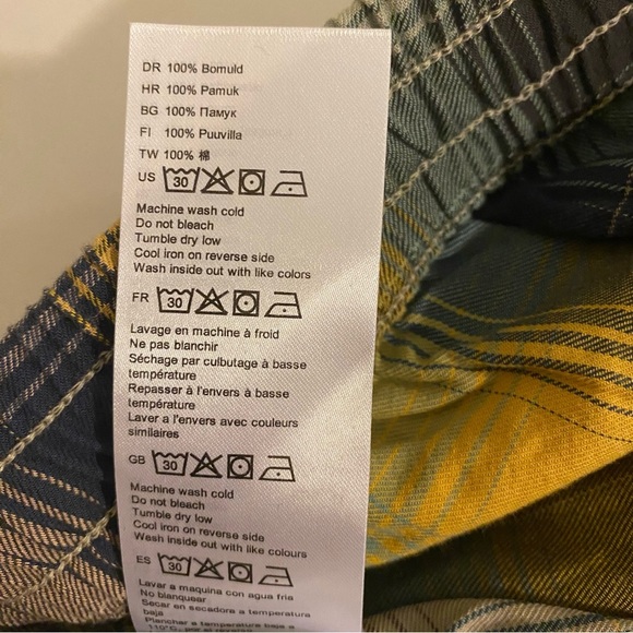 RVCA Medium Yellow Blue Pink Plaid Shorts - Picture 11 of 15